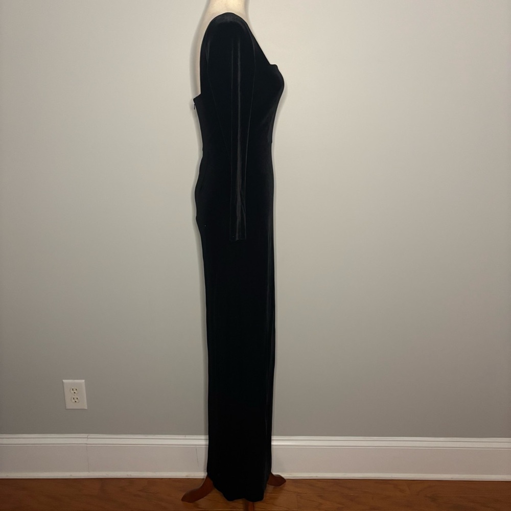 Jenny Yoo Rachel Square Neck Long Sleeve Velvet Gown size 2 - Picture 3 of 5